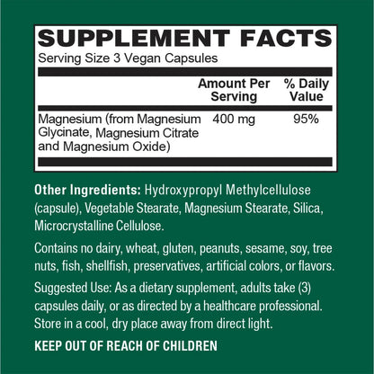 Glicinato De Magnesio 400 Mg Alta Absorción Quelatado Relaja Músculos Y Sueño
