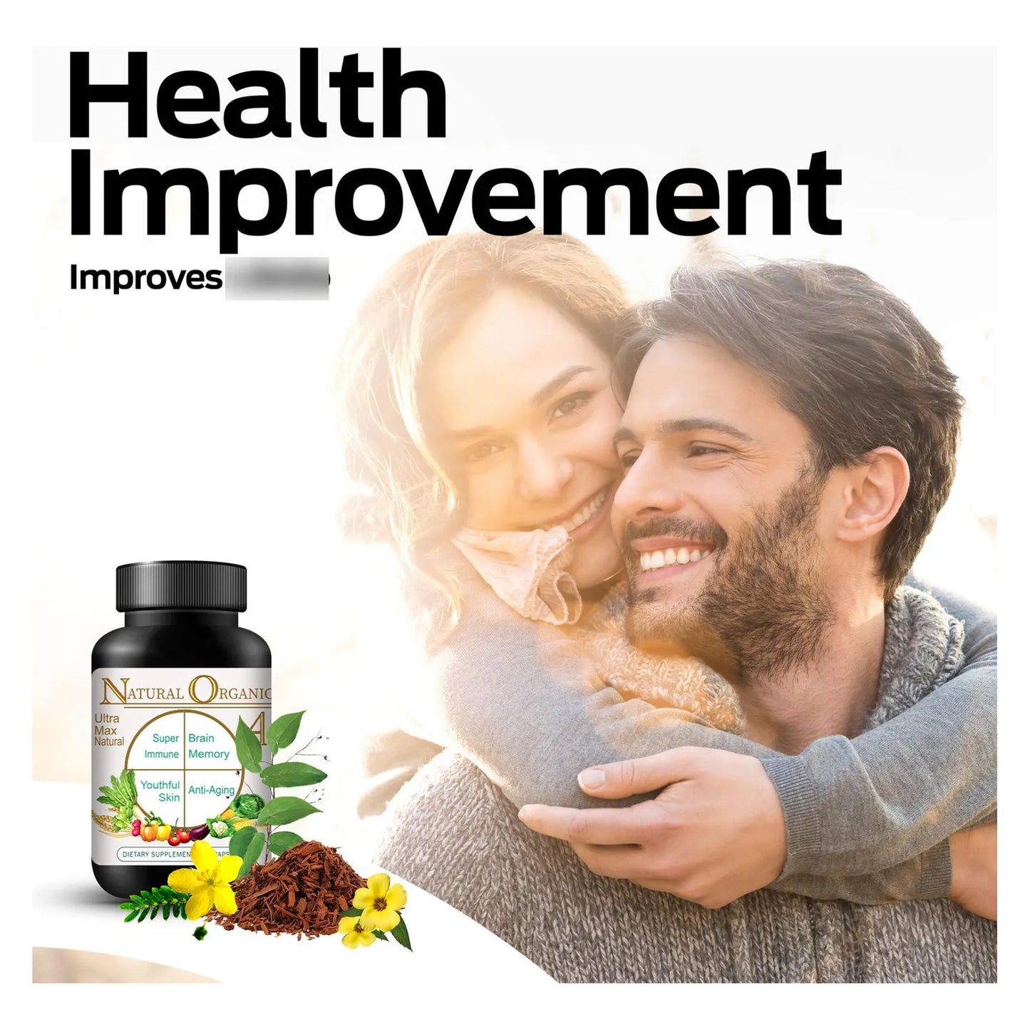 Ultra Max Natural Organic 4 En 1 Suplemento Cerebral Memoria Concentracion Y Antienvejecimiento