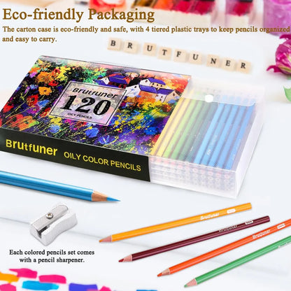Lápices De Colores Óleo Suaves 120 Piezas Ideal Para Dibujo Y Libros De Colorear