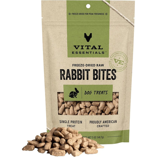 Golosinas Liofilizadas Para Perros Crudas Mordeduras De Conejo Vital Essentials 5 Onzas