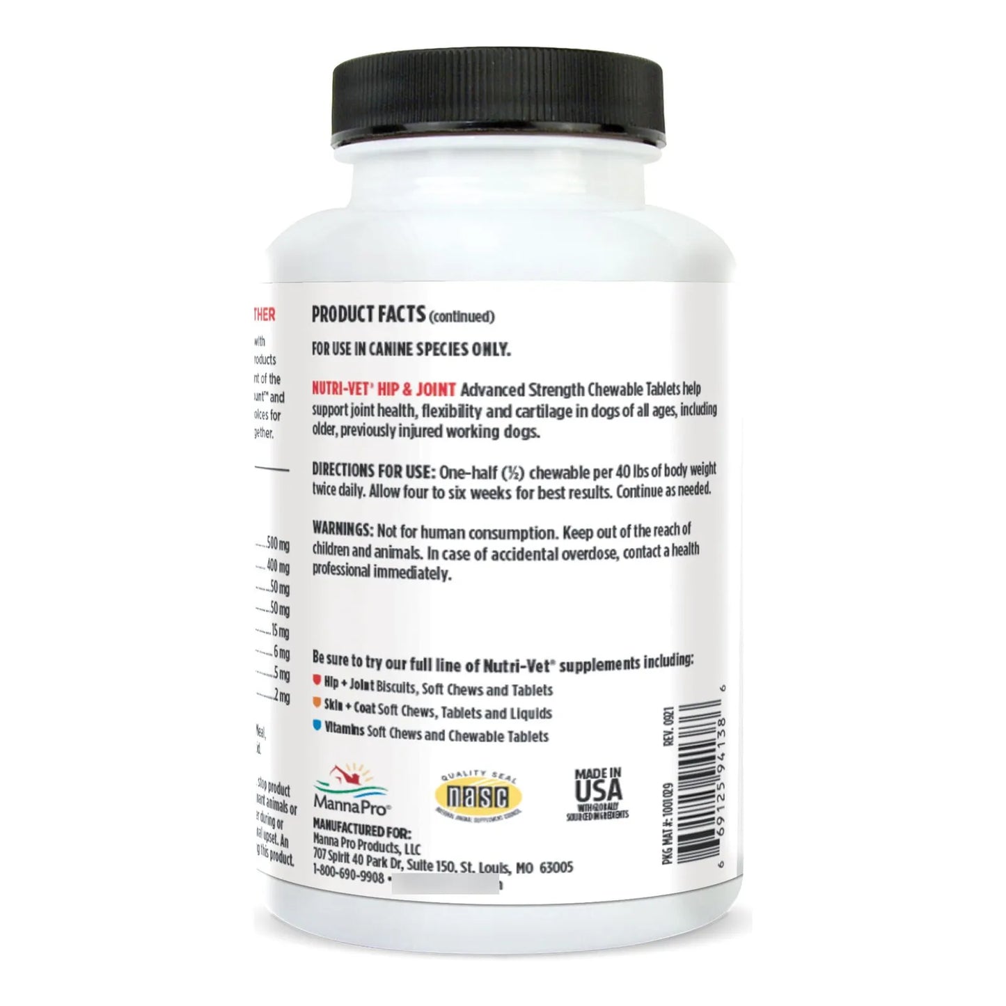Tabletas Masticables Para Perros Con Glucosamina Y Condroitina Advanced Strength 150 Unidades
