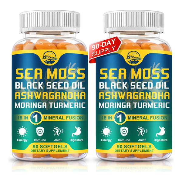 Cápsulas Blandas Orgánicas De Musgo Marino 18 En 1 Para Energía Piel Y Articulaciones