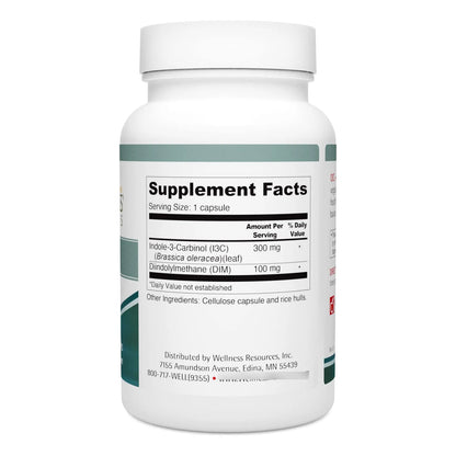 Capsulas I3C DIM 300mg 100mg Metabolismo Estrógenos Vegano Sin Gluten