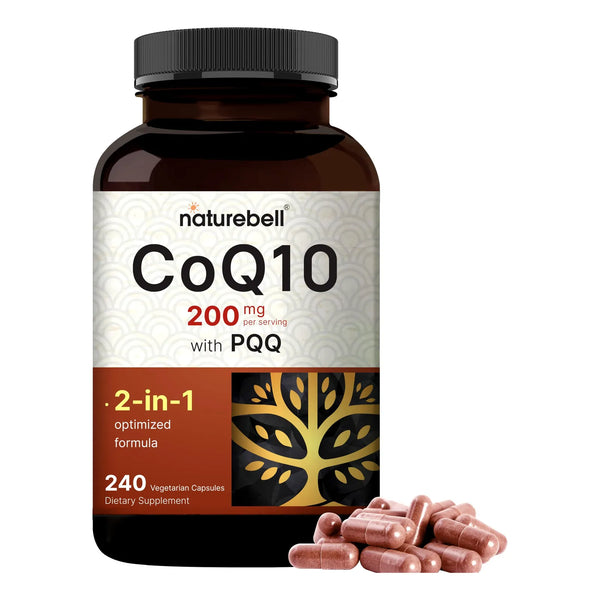 Coq10 Ubiquinona 200 Mg Con Pqq 240 Cápsulas Vegetales Alta Absorción