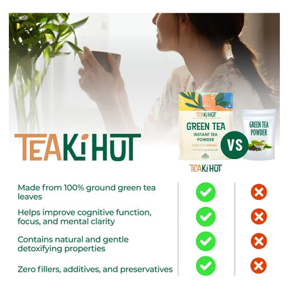Polvo De Té Verde Instantáneo 113 Gramos Bebida Natural Sin Azúcar Energizante