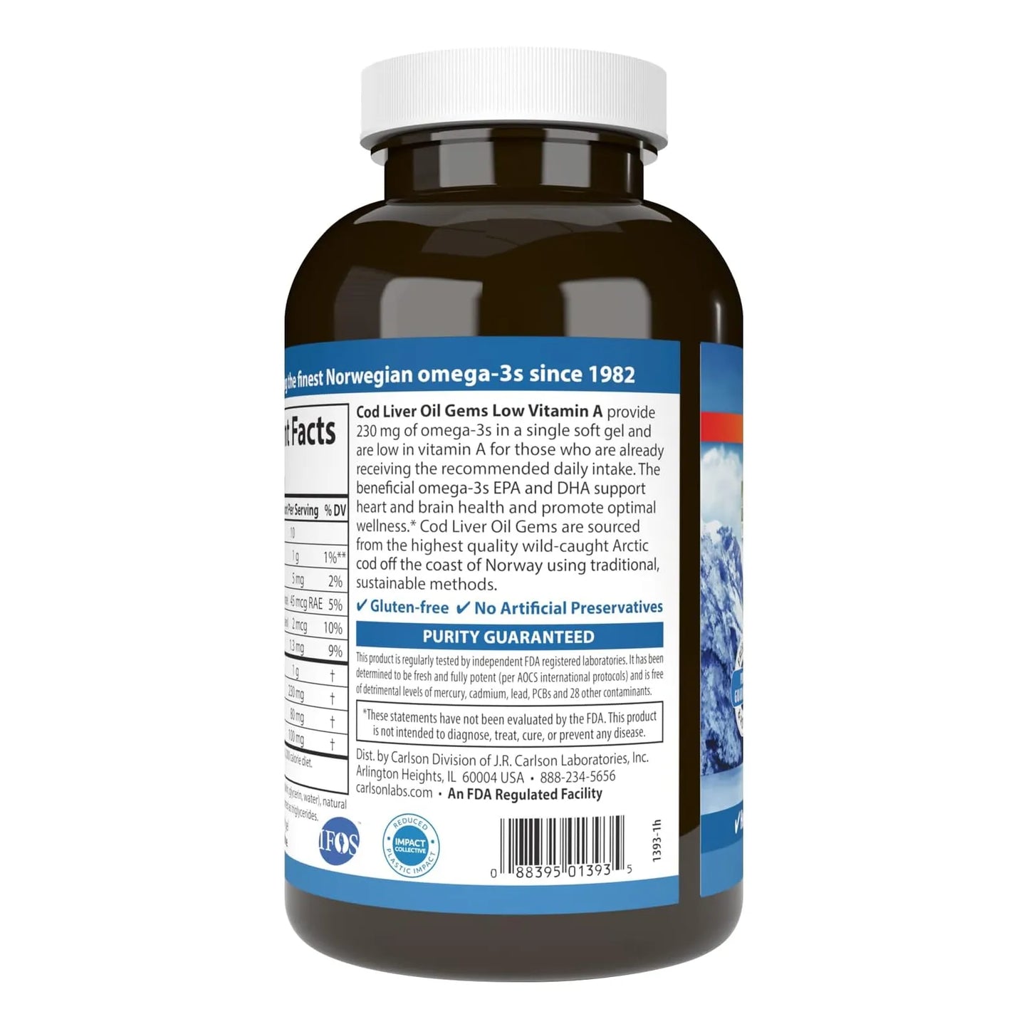 Aceite De Hígado De Bacalao Noruego 230 Mg Omega 3 Cápsulas Blandas Carlson