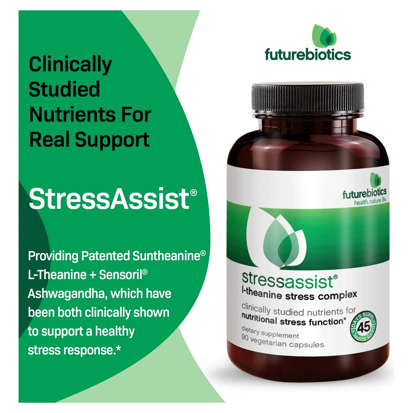 StressAssist L Teanina Ashwagandha Y Rhodiola Rosea Stress Complex 90 Capsulas