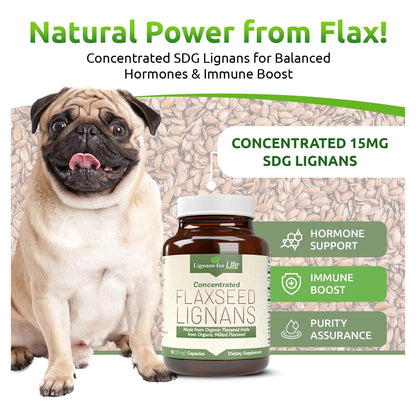 Lino Orgánico 15 Mg 90 Cápsulas Soporte Hormonal Para Personas Y Perros