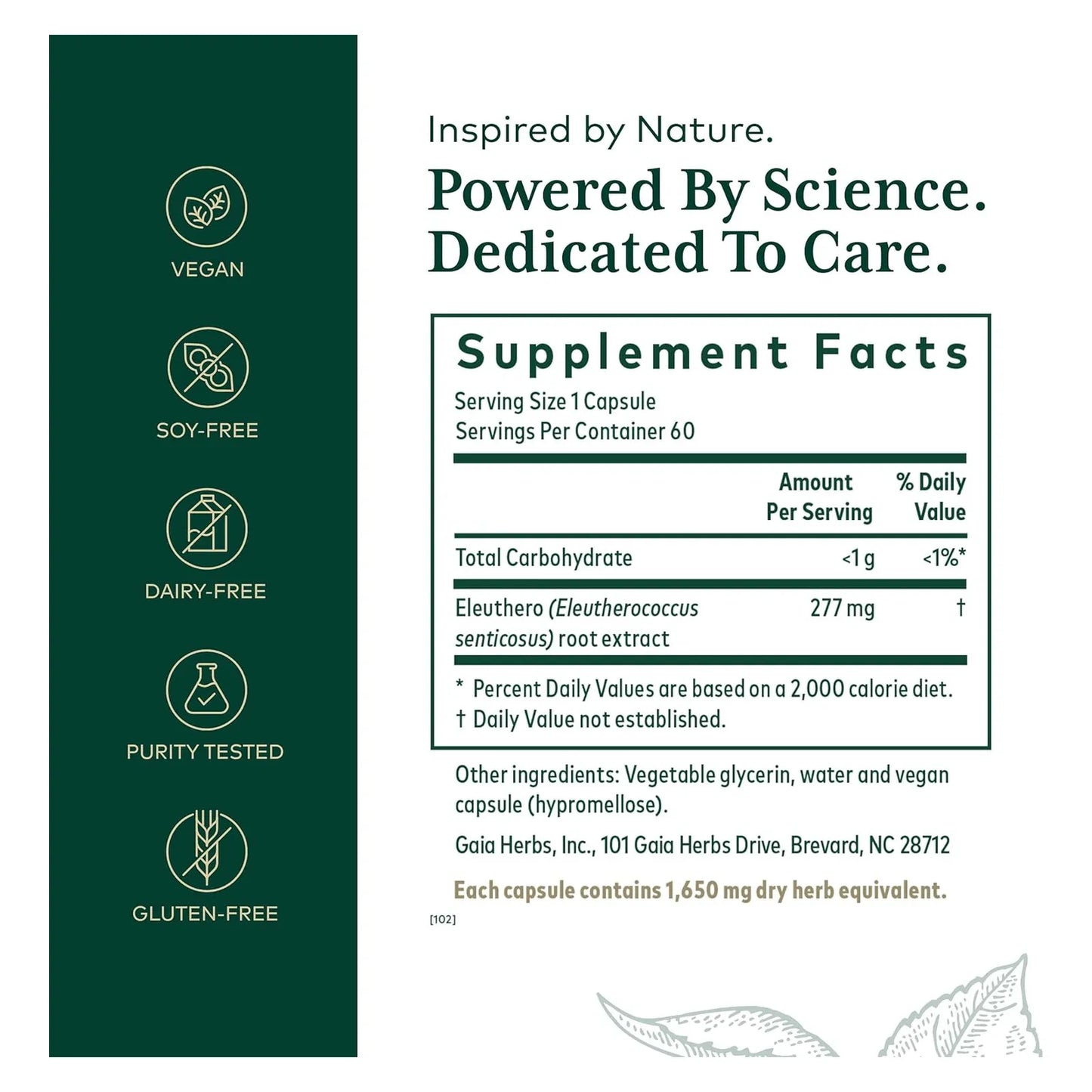 Cápsulas De Raíz De Eleuterococo Gaia Herbs PRO Energía Natural Y Resistencia Al Estrés 60 Fito Cápsulas