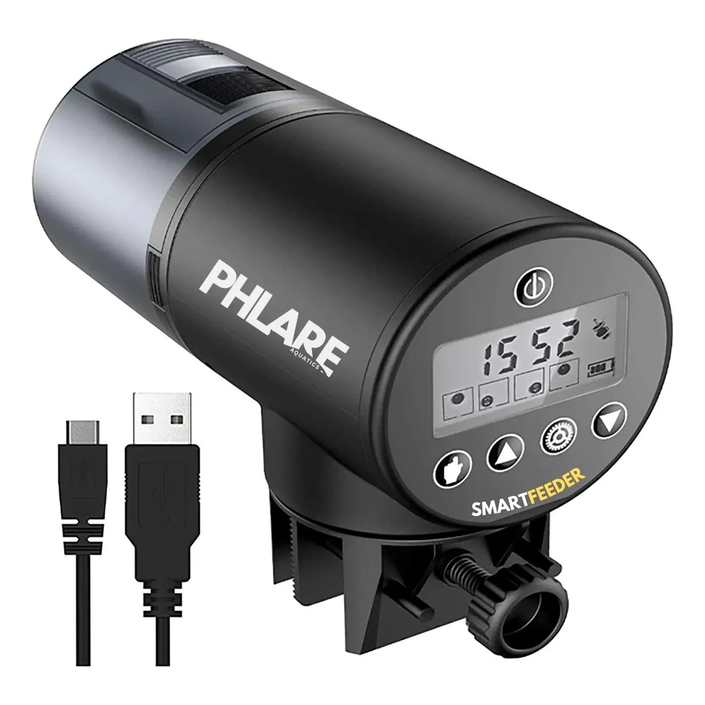 Alimentador Automático Recargable Para Peces 6.8 Fl Oz Programable Y Silencioso