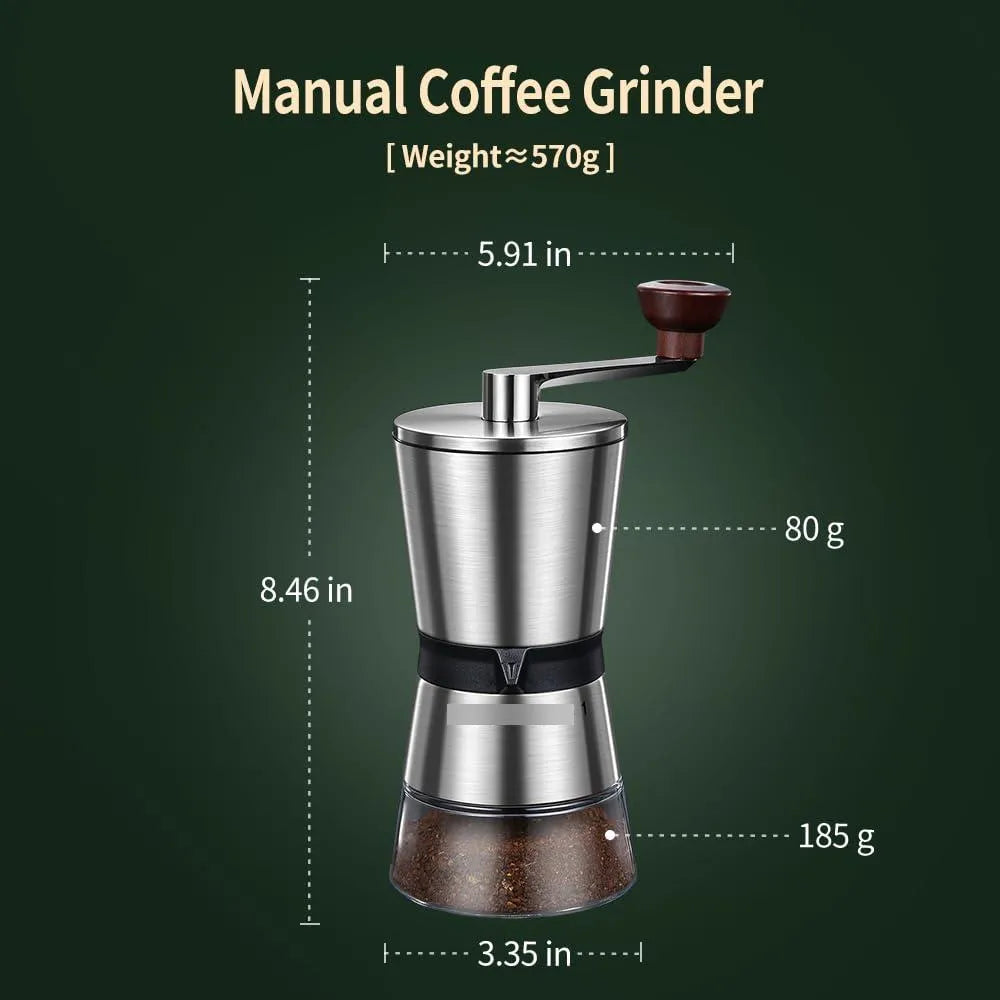 Molinillo Manual De Café 8 Ajustes Grosor Portatil Gran Capacidad