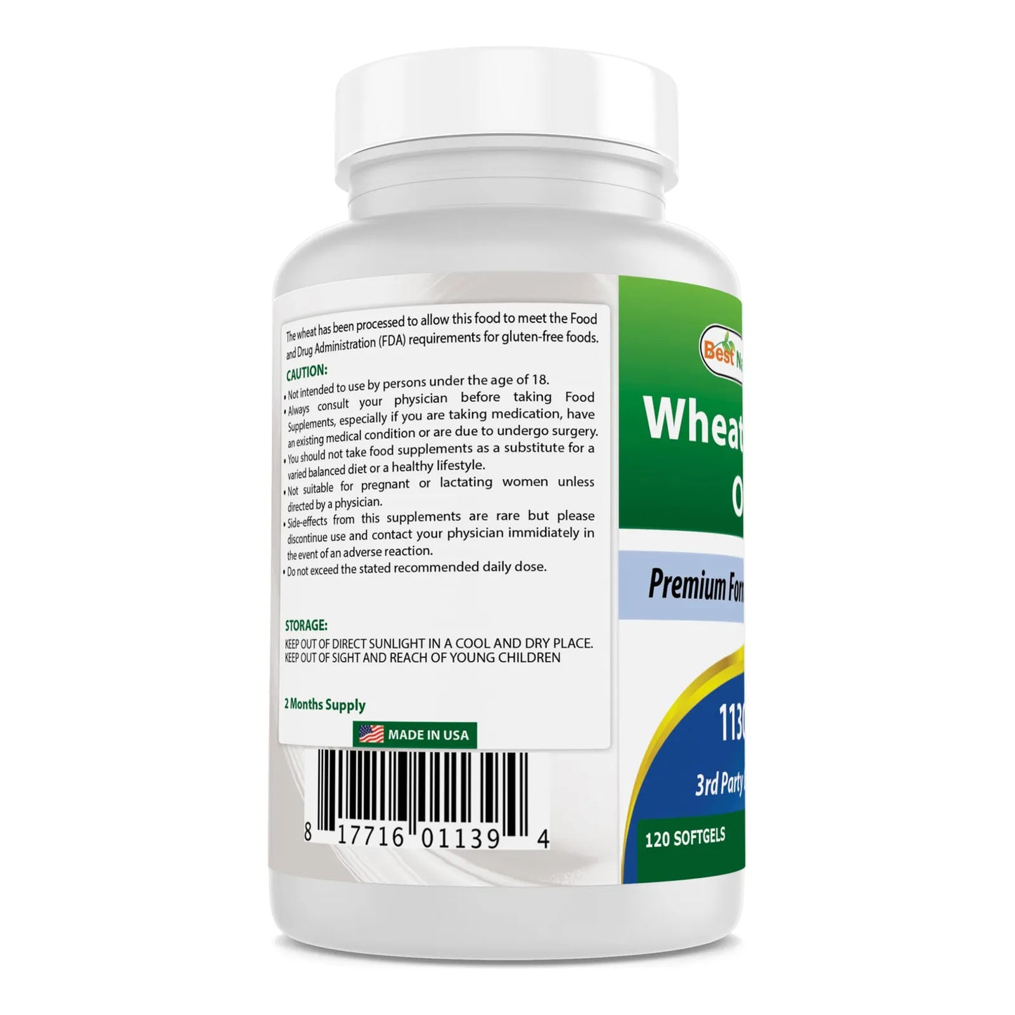 Aceite De Germen De Trigo 1130 Mg 120 Capsulas Blandas Best Naturals Piel Radiante Y Salud Cardiovascular