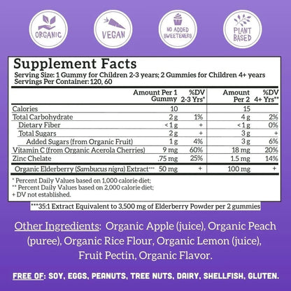 Gomitas De Saúco Para Niños Apoyo Inmune Con Vitamina C Zinc Veganas