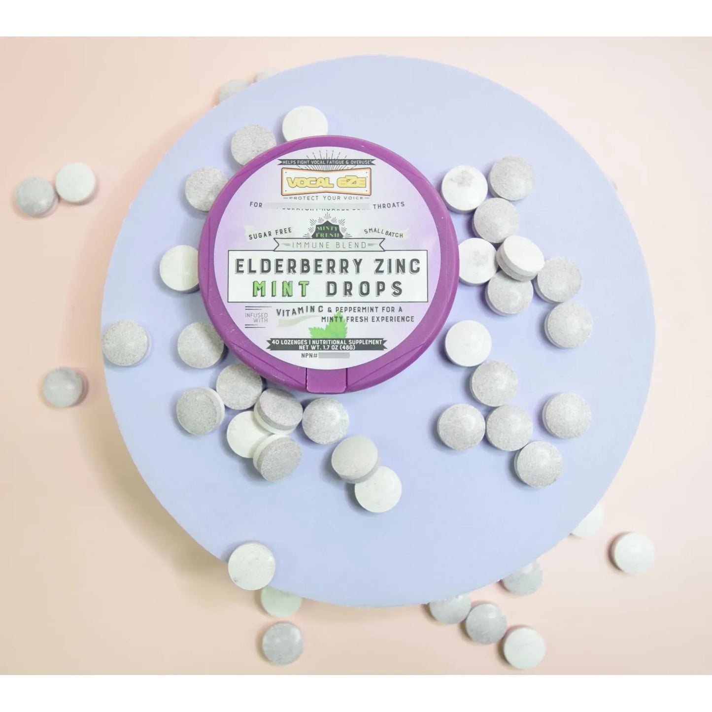 Pastillas Menta De Saúco Con Vitamina C Zinc Alivio Garganta 40 Unidades