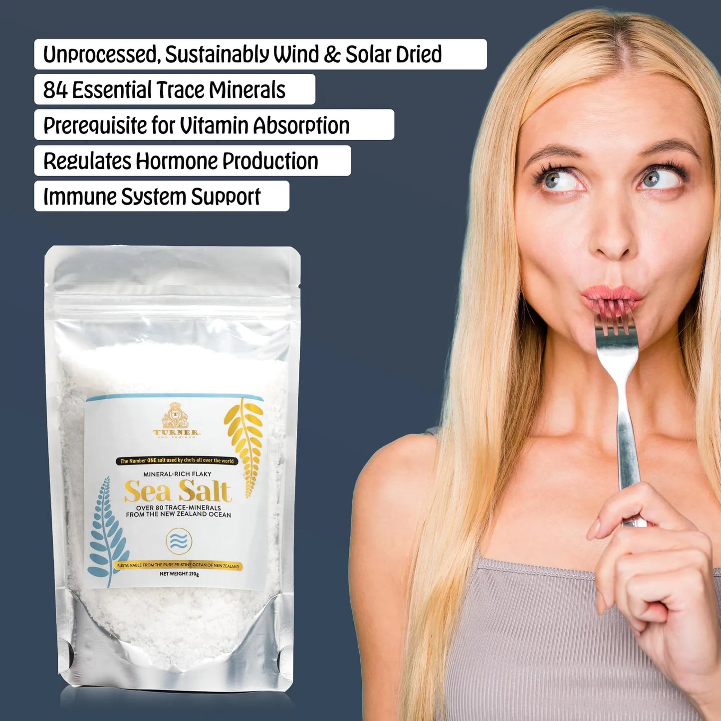 Sal Marina Escamosa Premium De Nueva Zelanda 250g 84 Minerales Natural