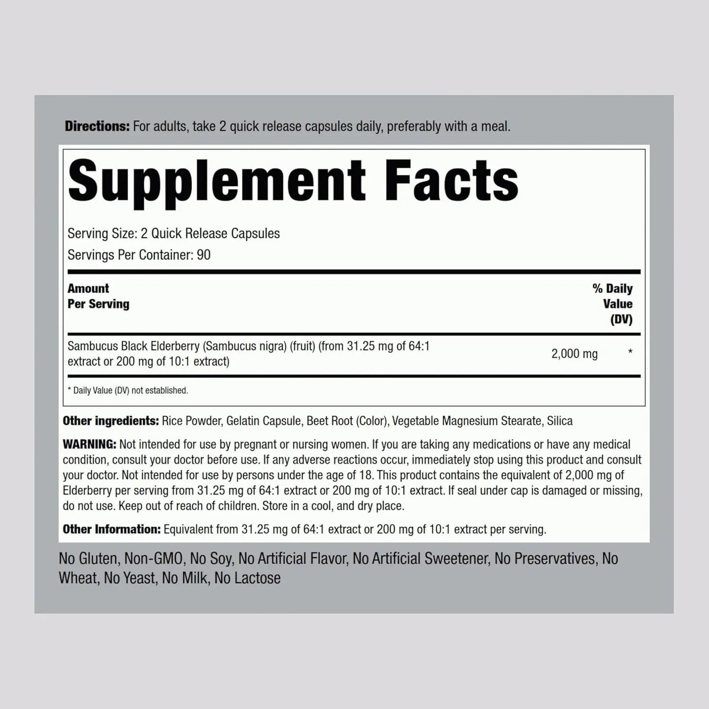 Capsulas De Sauco 2000 Mg 180 Unidades Extracto Concentrado Hie