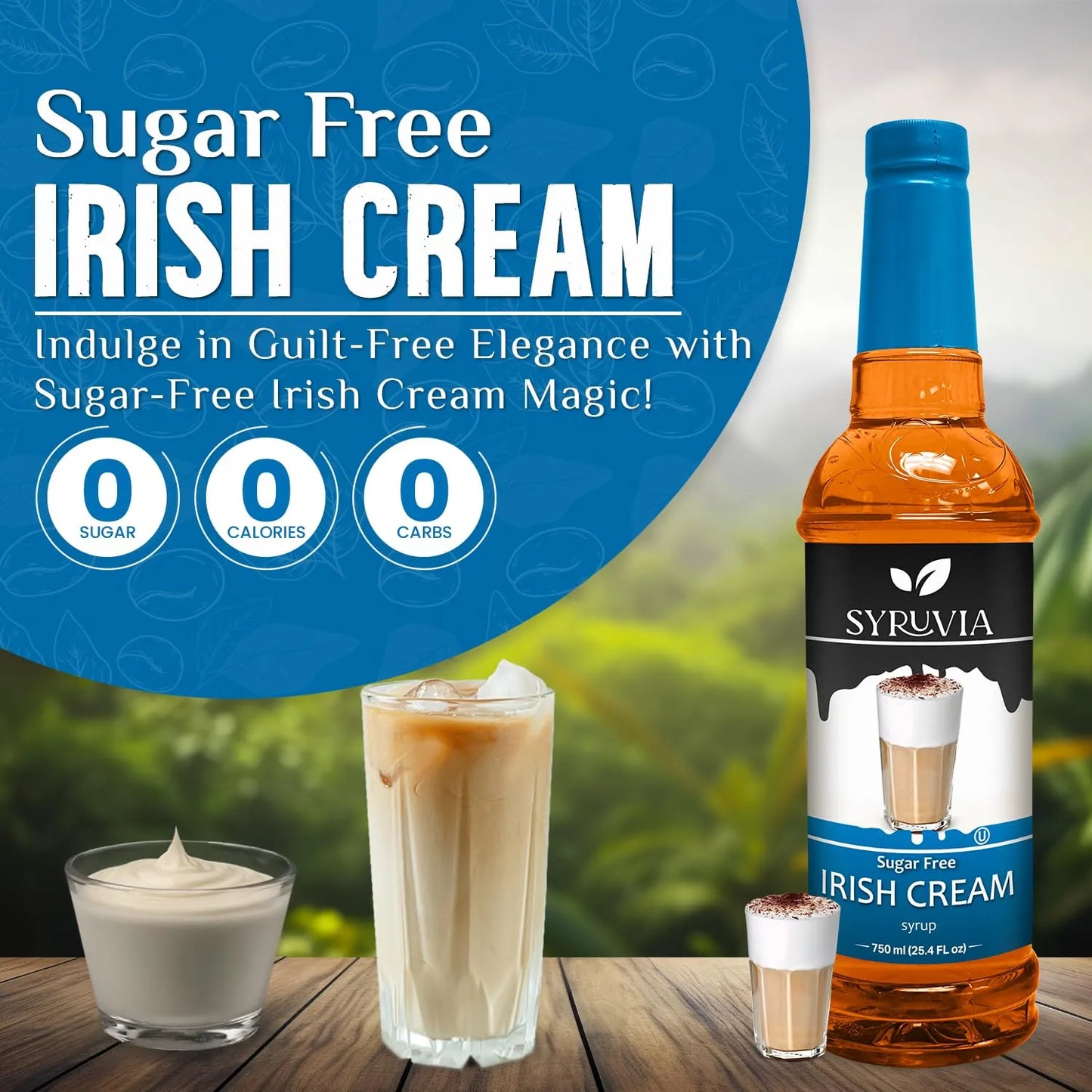 Jarabe De Crema Irlandesa Sin Azucar 0 Calorias 750 Ml Premium Kosher