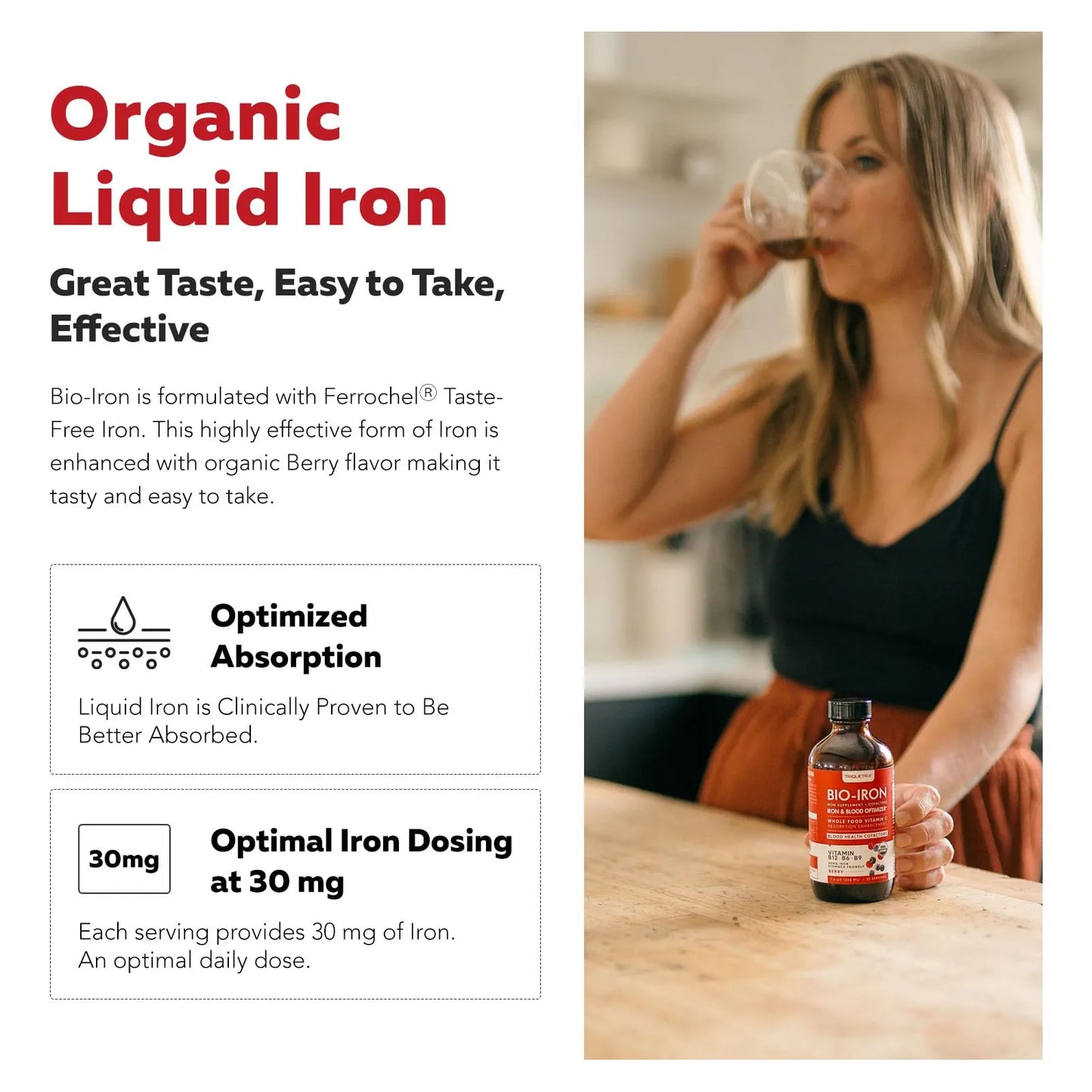 Suplemento Hierro Liquido Organico Sabor Bayas Con Vitamina C Y Cofactores Esenciales