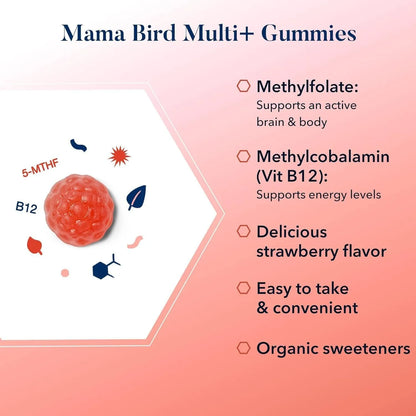 Gomitas Prenatales Sabor Fresa Multivitamínico Para Mujer Desarrollo Neurológico Y Energía