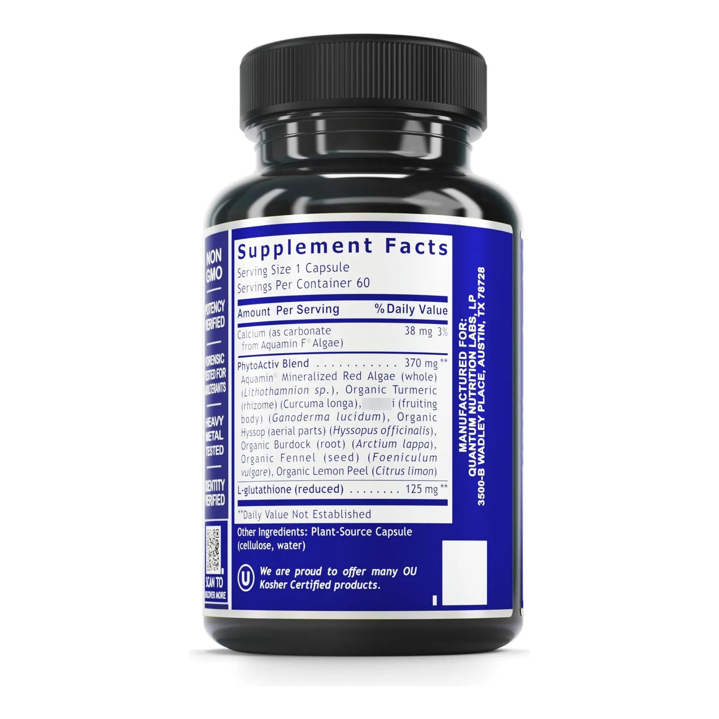 Glutatión Cuántico 60 Cápsulas Antioxidante Celular Y Hepático