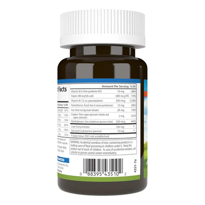 Suplemento De Hierro Para Mujer 28 Mg Con Vitaminas B 60 Capsulas