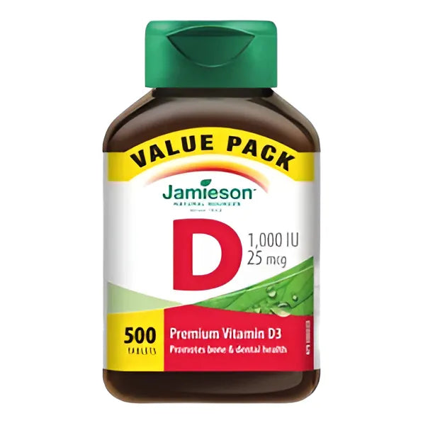 Vitamina D 1000 Ui 500 Tabletas Jamieson Fortalece Huesos Y Sistema Inmune