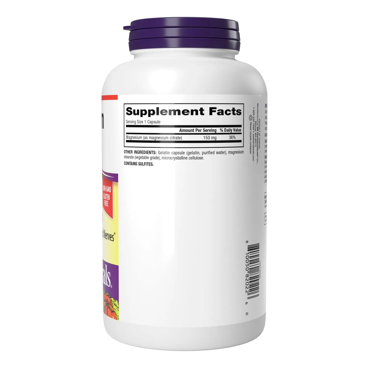 Citrato De Magnesio 150 Mg 250 Capsulas Alta Absorcion Huesos Musculos Corazon
