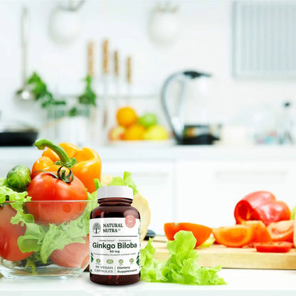 Ginkgo Biloba 60 Cápsulas Mejora Memoria Concentración Y Función Cerebral Vegano Sin Gluten