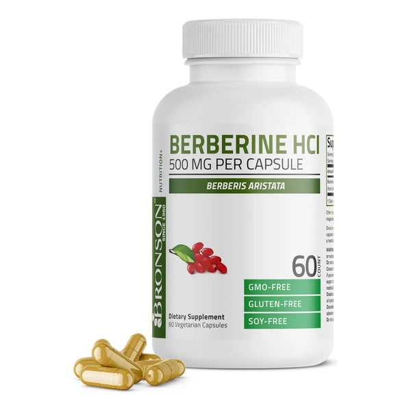Berberina HCI 500mg Berberis Aristata 60 Cápsulas Vegetales