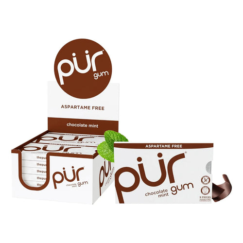 Pur Goma De Mascar Con 100 Xilitol Sabor Menta Chocolate Sin Azucar Vegana