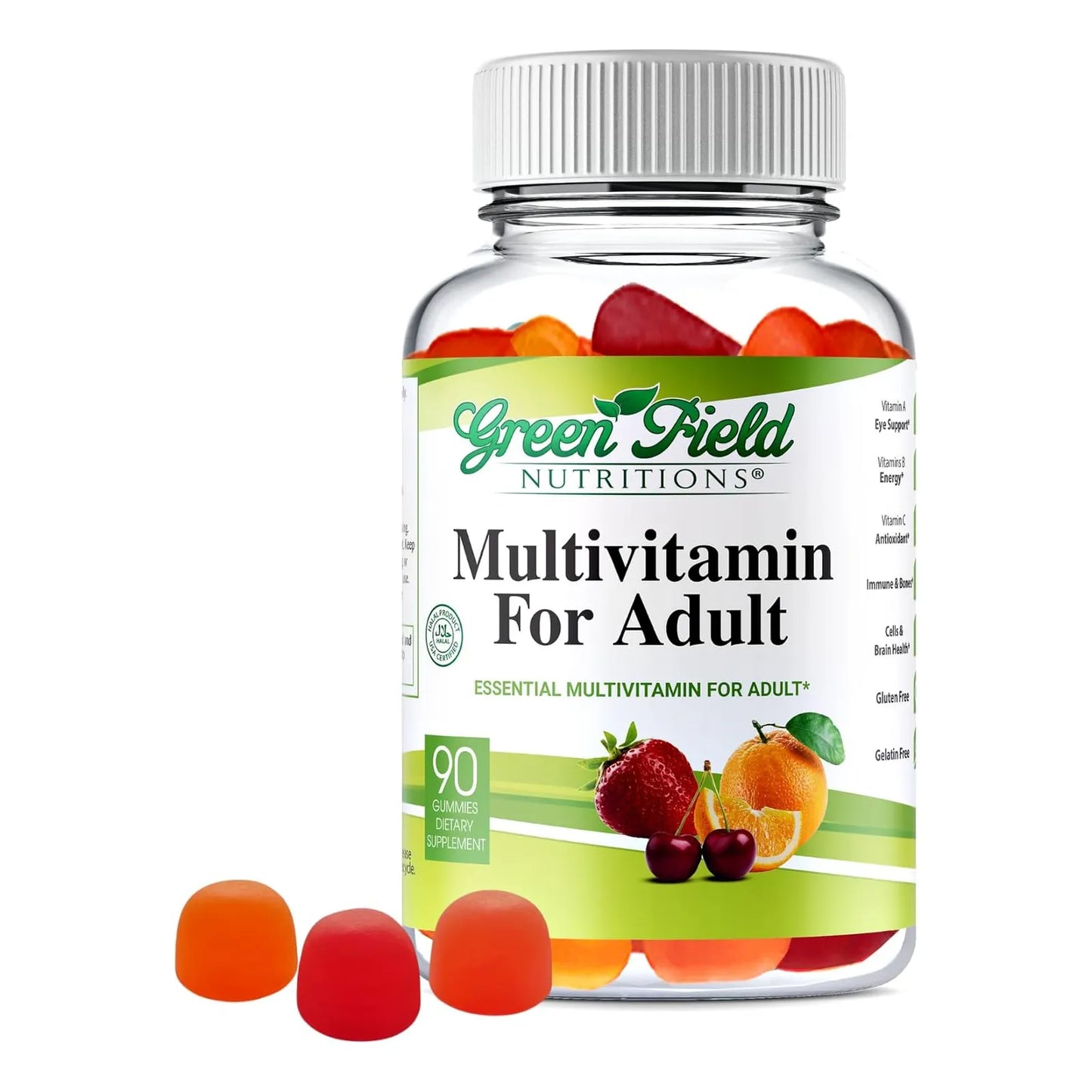 Multivitaminas Halal Gomitas Adultos 90 Unidades Greenfield Nutritions Energia E Inmunidad