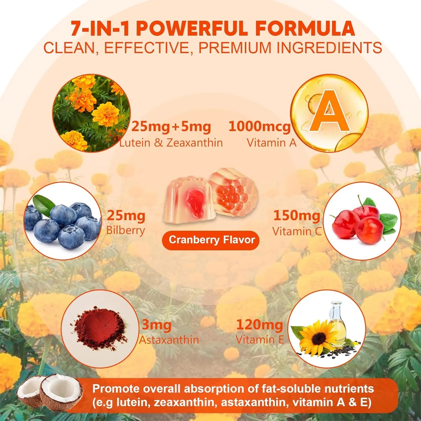 Gomitas De Luteina Y Zeaxantina 25 Mg Con Vitaminas A C E Y Astaxantina Para Salud Ocular