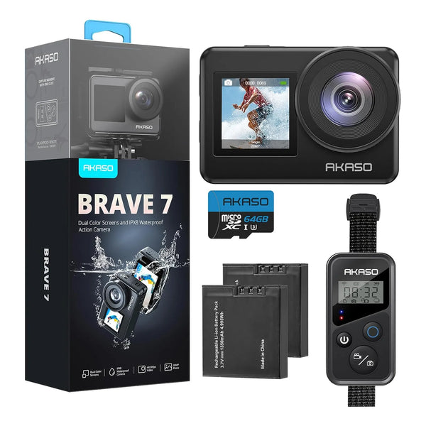 Akaso Brave 7 Cámara De Acción 4K30FPS 20MP Impermeable Con Pantalla Dual Y Micrófono