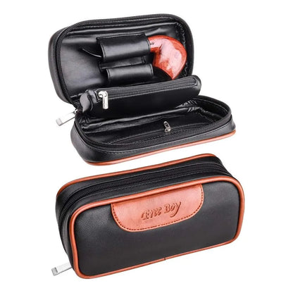 Estuche De Pipa De Cuero Con 2 Tubos Y Accesorios Organizador Premium