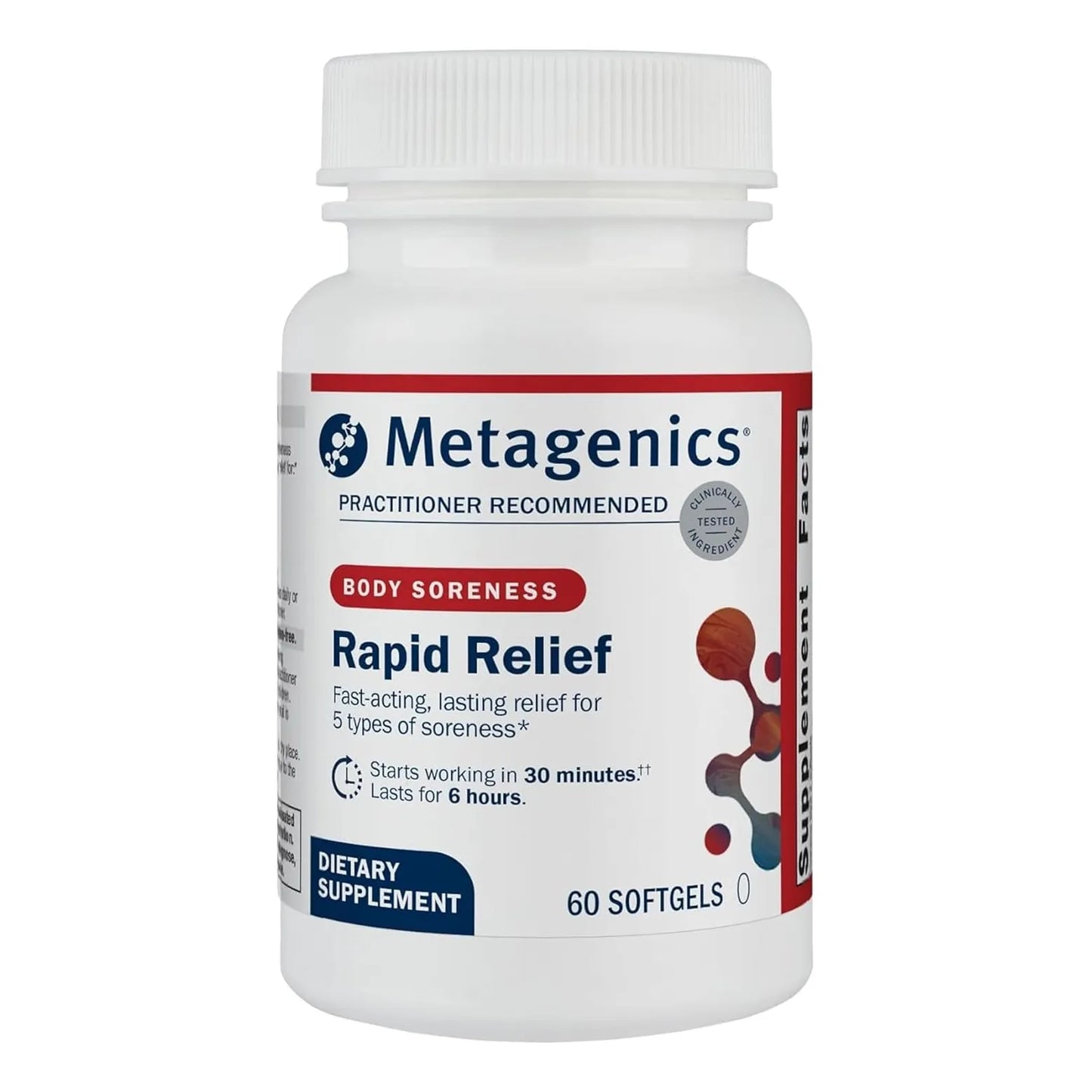 Metagenics Rapid Relief Suplemento Herbario 60 Cápsulas Blandas Alivio Rápido Dolor Muscular Y Articular