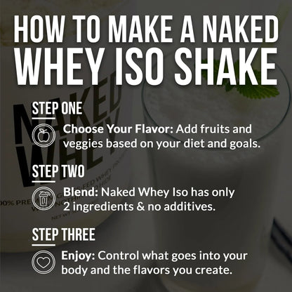 Naked Whey Proteina Aislada De Suero Alimentada Con Pasto Sin Sabor 28 Porciones