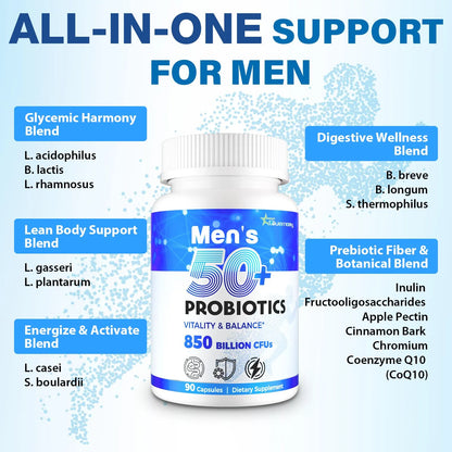 Probióticos Avanzados Hombre 50+ Apoyo Intestinal Y Energía 850 Mil Millones UFC