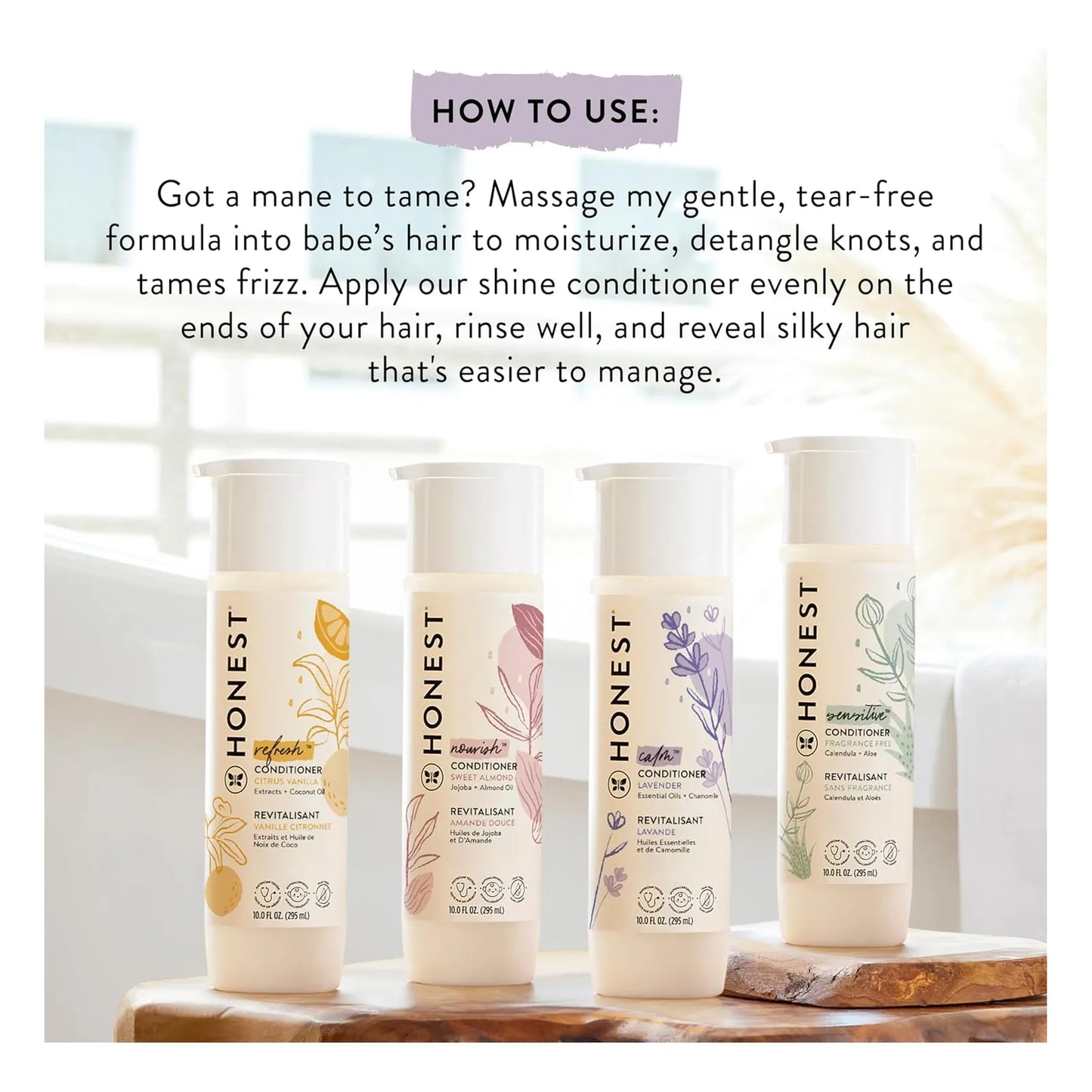 Acondicionador De Lavanda Calmante The Honest Company Cabello Suave Y Nutrido