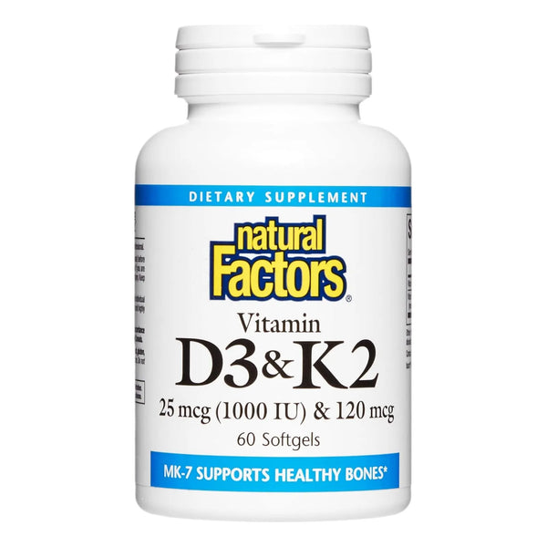 Vitamina D3 K2 1000 Ui 120 Mcg Salud Ósea Vascular 60 Cápsulas Blandas