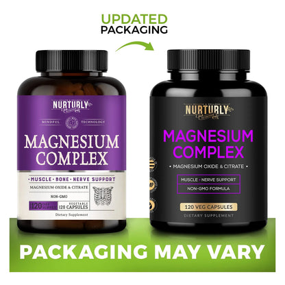 Complejo De Magnesio 500 Mg Alta Absorción Apoyo Fuerza Ósea Y Muscular 360 Cápsulas Veganas