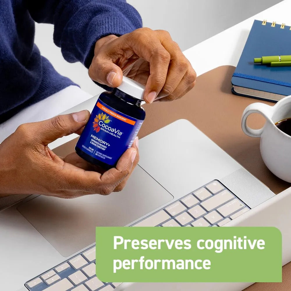 Memory+ Suplemento Cerebral Con Flavanoles De Cacao 750 Mg Para Memoria Y Concentracion 180 Capsulas Vegano