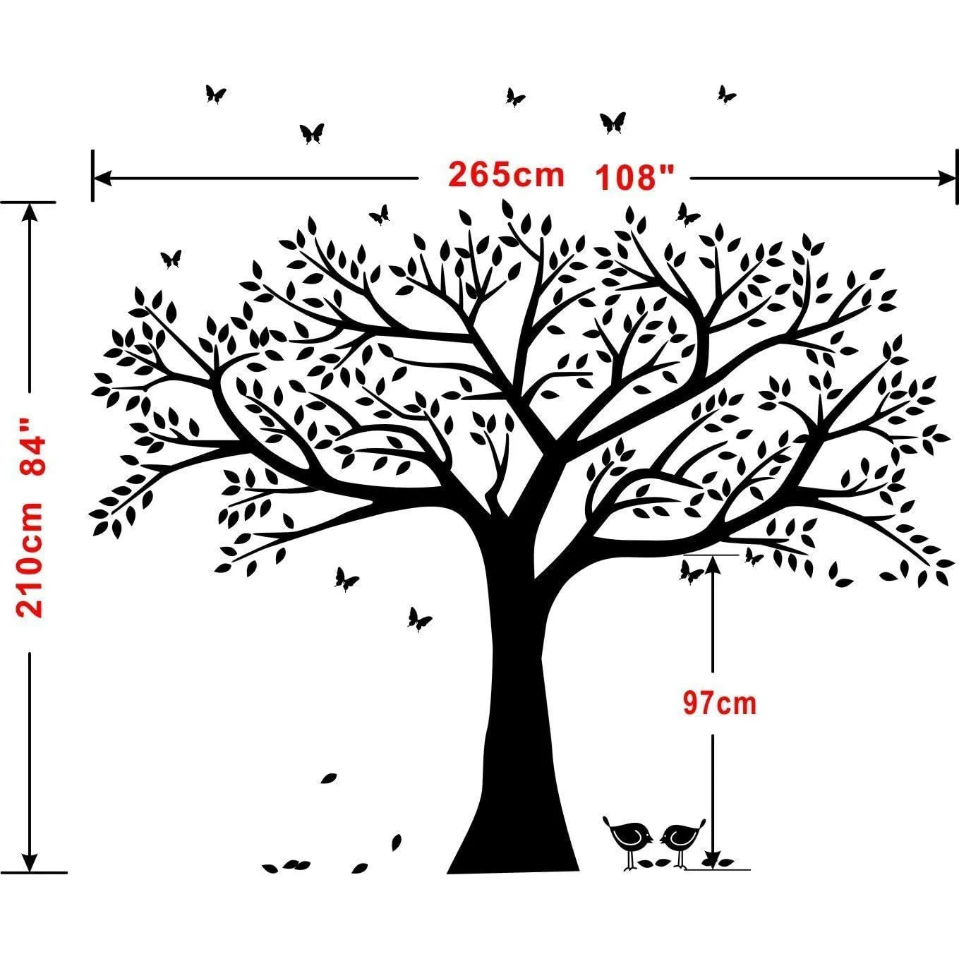 Calcomanía De Pared Árbol Genealógico Gigante Vinilo Mate Decorativo Familiar