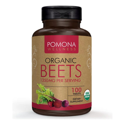 Polvo De Remolacha Orgánica 1350 Mg Apoyo Cardiovascular Energía Pomona Wellness
