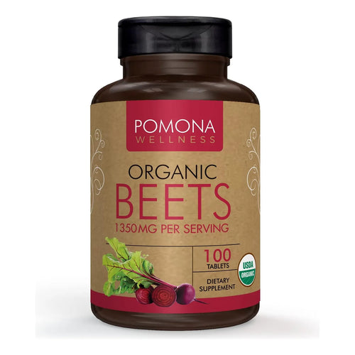 Polvo De Remolacha Orgánica 1350 Mg Apoyo Cardiovascular Energía Pomona Wellness