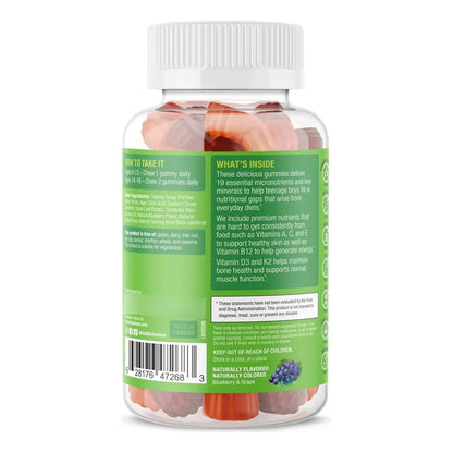 Gomitas Multivitamínicas SUKU Para Adolescentes 19 Nutrientes Sabor Uva 60 Unidades