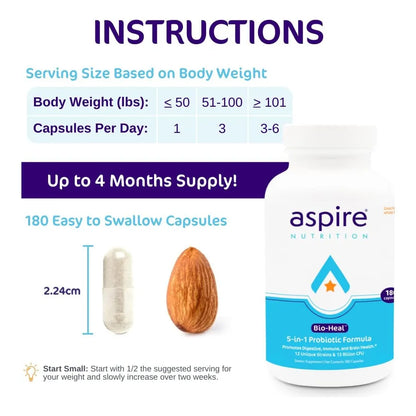 Probiótico Bio Heal 5 En 1 Salud Intestinal Cerebral Y Estreñimiento
