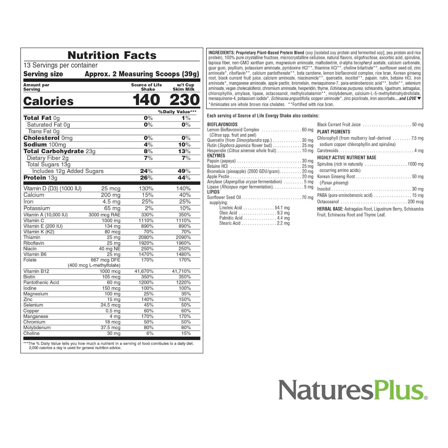Batido Energético Multivitamínico Y Mineral Con Proteínas Sabor Granola 2.2 Lbs