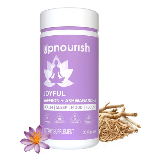 Suplemento Orgánico De Azafrán Y Ashwagandha Con Probióticos Para Alivio Del Estrés Y Energía