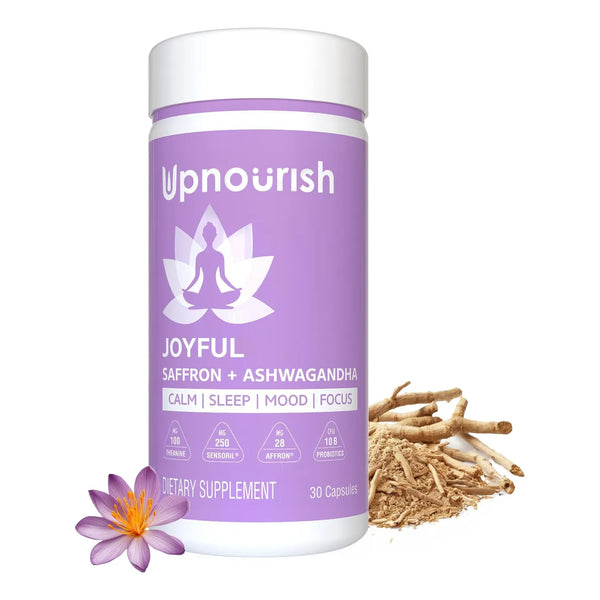 Suplemento Orgánico De Azafrán Y Ashwagandha Con Probióticos Para Alivio Del Estrés Y Energía