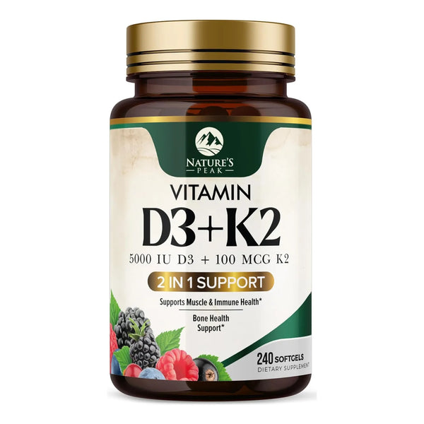 Vitamina D3 K2 5000 Ui 100 Mcg Capsulas Blandas Refuerzo Inmunologico Y Oseo